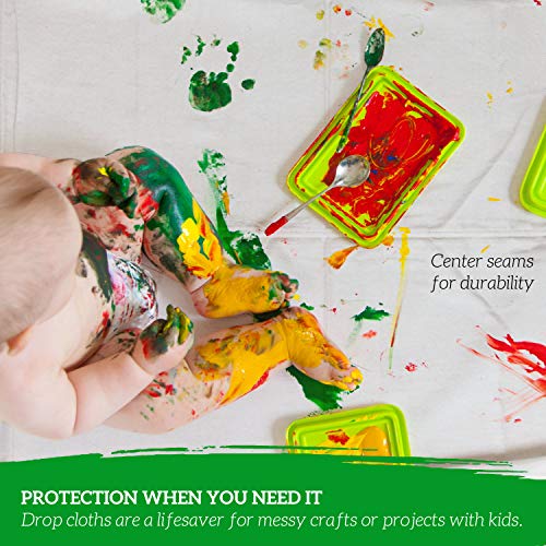 GREEN LIFESTYLE All Purpose Canvas Drop Cloths - Drop Cloth for Painting, Floor Cover, Heavy Duty Protection for Furniture & Surfaces, Reusable Painters Canvas Tarp for Renovation (2 Pack 4x5) - size: 4x5