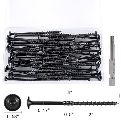 50 PCS #14 x 4” Lag Screws Heavy Duty Construction Screw - size: #14x4"