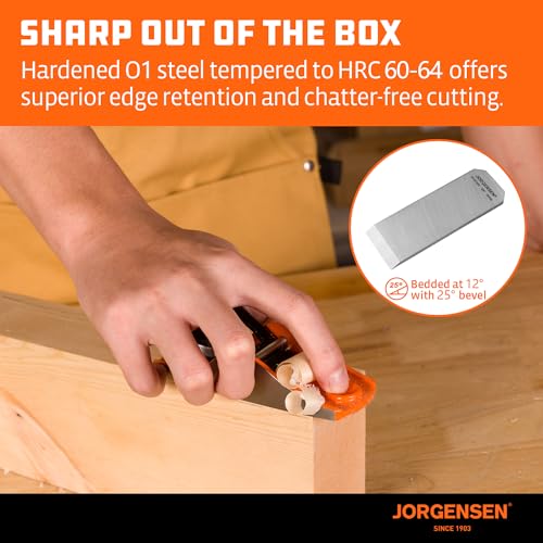 JORGENSEN No.102 Wood Planer, Low Angle Block Plane for Woodworking