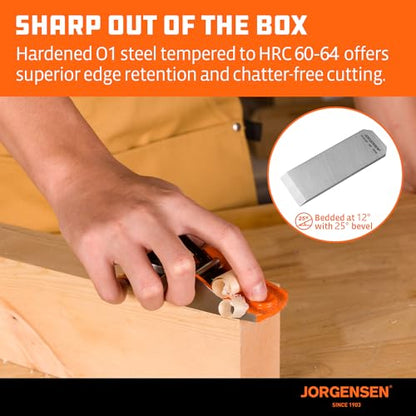 JORGENSEN No.102 Wood Planer, Low Angle Block Plane for Woodworking