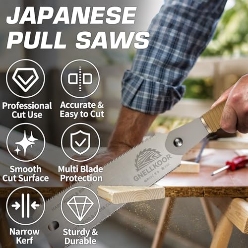 Japanese Hand Pull Saw, 9.5 In Ryoba Double Edge Saw of 9/18 TPI Professional Rip & Cross Cut Tool to Help Carpenter for achieve Soft Hard Woods or Furnitures Cutting Work Accurately Quickly - style: 9.5 Inch (240mm) Japanese Pull Saw