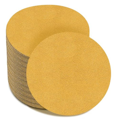 6-Inch No-Hole Hook and Loop Gold Sanding Discs 100-Grit, 100 Pack - size: 100 Grit