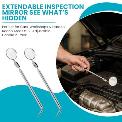 Harrier Hardware 2-Pack Telescopic Insp Mirror 5-21" Swivel - color: Mirror