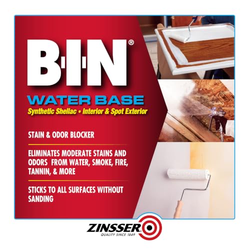 Zinsser B-I-N Water Base Stain & Odor Blocking Primer, Flat White - size: Gallon (Pack of 2)