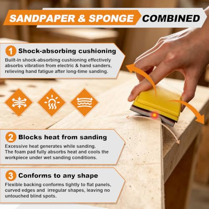 27 PCS 3x4 Inch Sanding Sponge, 180 Grit Sandpaper Pads Sanding Blocks Set - color: 180 Grit