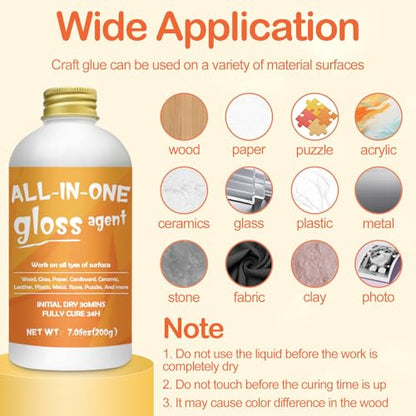 1DFAUL Crafts Sealer Gloss Finish, 200ml All Purpose Craft Glue - style: A1 Gloss