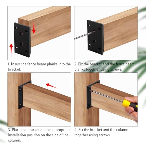 WellMade 2x4 Deck Railing Brackets Connectors, 30 Pack Heavy Duty Black Nylon Structural Connectors for Wood Deck, Porch & Stair Railings, Weatherproof Hardware for Outdoor Use
