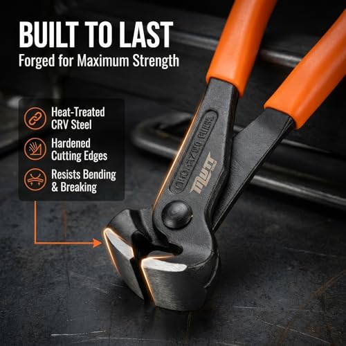 Mutt Tools 8" End Cutting Pliers Nail Puller Pliers for Wire and Staples