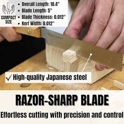 KAKURI Mini Flush Cut Saw 5", Compact Craft Hand Saw for Woodworking - style: Flush Cut