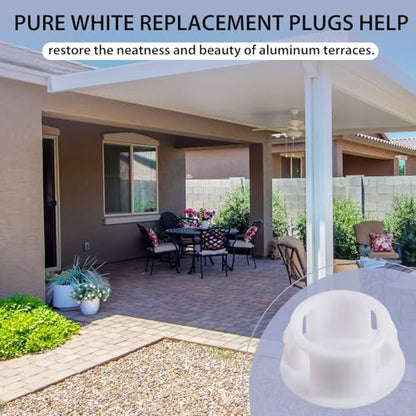 Novabright 100 Pcs 5/8" Plastic Plugs for Patio Cover Fence Deck, White
