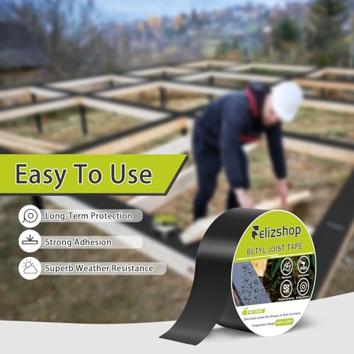 Joist Tape,1 5/8" x 50' Deck Joist Tape,Waterproof Seal Anti-Corrosion Butyl Tape,Flashing Tape for Deck, Joists, Beams Protection（10 Rolls） - style: 1 5/8"x 50'-10 Rolls