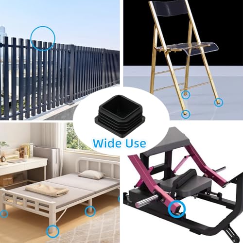 1" Square Tube End Cap Plastic Plugs Chair End Caps 1 Inch (25mm), 1X1 Tubing Plugs Furniture Sliders Glides Black (Fit 0.85-0.94" Square Tube Inner Size, 40pack) - size: Fit 0.85-0.94" Square Tube Inner Size