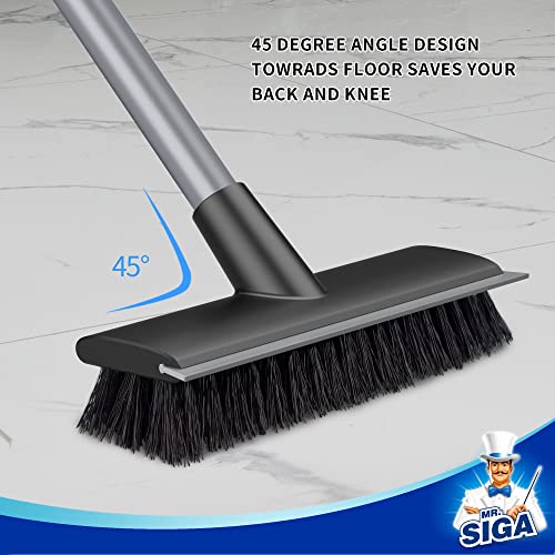MR.SIGA Floor Scrub Brush with Long Handle for Cleaning Cleaning Bathroom - size: 8.7 x 48.4 inch