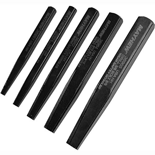 Mayhew Tools 37332 Screw Extractor Set, 5-Piece, Black Oxide Finish - size: 5-Piece
