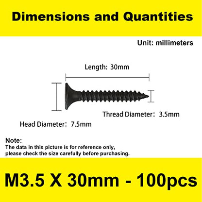 #6 x 1-1/4" Flat Head Self-Tapping Wood Screws for Drawer Slides (100PCS) - size: #6 x 1-1/4'' (100Pcs)