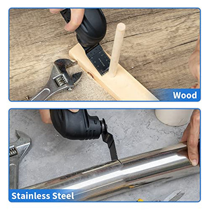 LONGTERM 100-Piece Long-Tooth Oscillating Wood Blades, Quick-Release OIS, for Hardwood/Softwood/MDF/Plywood - style: 100PCS