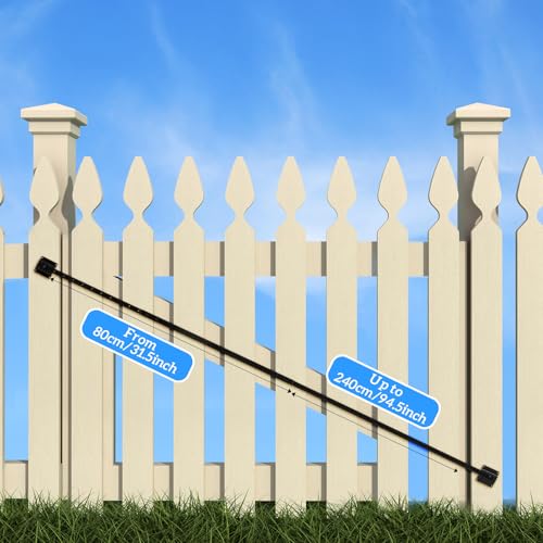8' Telescopic 63" - 95" Anti Sag Gate Brace Kit for Wooden Fence Black Steel Adjustable Gate Brace, Privacy Gates Hardware Kit for Outdoor Vinyl and Wood Fence Gates