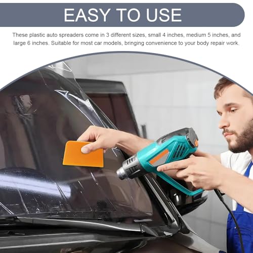 3 Set Body Filler Spreaders, Auto Plastic Putties Spreader Tool Includes Large, Medium and Small, Reusable Auto Film Application Tool for Body Fillers, Putties, Glazes, Caulks and Paint (9PCS) - color: 9PCS