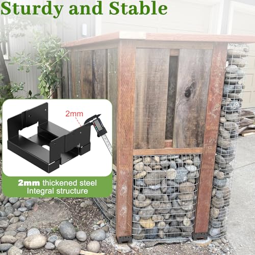 6 Pcs 6x6 Post Base for Concrete, Actual 5.5"x5.5" Wood, Black - size: 6Pcs Black