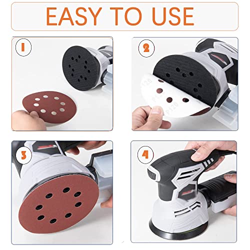 Utoolmart 10pcs 7 Inch 8 Hole Hook and Loop Sanding Disc 1500Grit Flocking Sandpaper for Random Orbit Sander - size: 1500 Grit