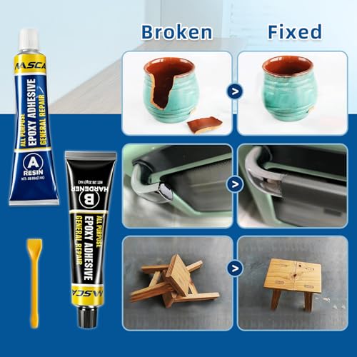 NASCA 2 Part Epoxy Glue, Fast Setting Grey Epoxy Adhesive, 2 oz