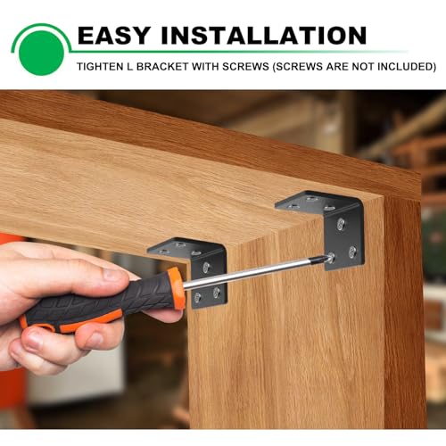 8 Pack 3-1/2x3-1/2 Corner Angle Brackets for Wood - size: 3.5" x 3.5" x 0.26"