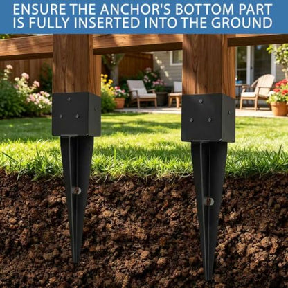 1 Pcs 16" 4"x4" Fence Post Anchor Ground Spike (Fit 3.6"x3.6") Lumber