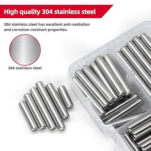 110Pcs Dowel Pins Kit, M5 x 10-40mm Stainless - size: 110pcs Dowel Pins