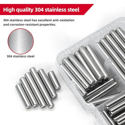 110Pcs Dowel Pins Kit, M5 x 10-40mm Stainless - size: 110pcs Dowel Pins