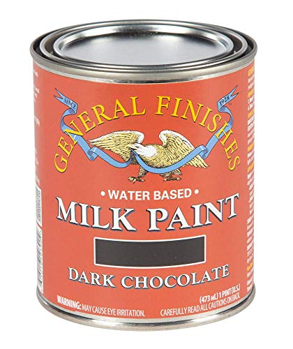 General Finishes Water Based Milk Paint, 1 Pint, Dark Chocolate - color: Dark Chocolate, size: 16 Fl Oz (Pack of 1)
