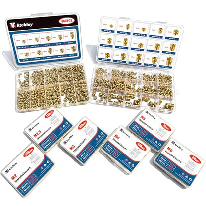 150Pcs M3 Threaded Inserts, M3 Female Thread Metric Knurled Nuts Assortment Kit, Brass Heat Set Insert for Plastic and 3D Printing Components (M3x4x5, M3x6x5)