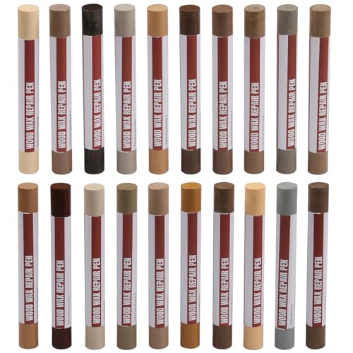 Wood Filler Sticks，20 Colors Wood Repair Wax Crayons Furniture Markers Touch up for Repairing Scratches, Scuffs, Cracks, Dings and Holes in Wood Floors, Cabinets, Furniture (Technicolor Series) - color: Technicolor Series