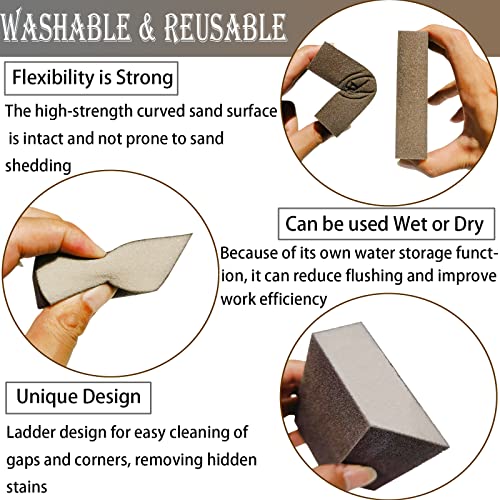 6 Pack Sanding Sponge, 120 Grit Sanding Blocks Assortment,Washable and Reusable for Wood Drywall Metal Home (120 Grit) - style: 120 Grit