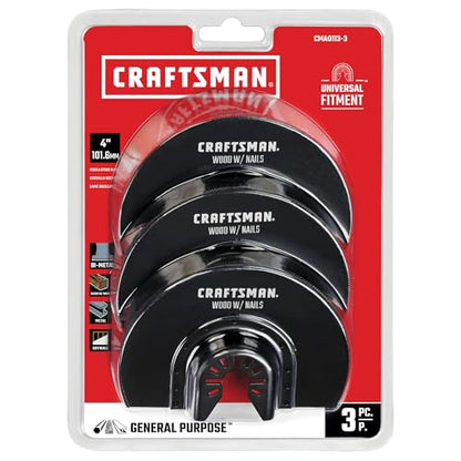 CRAFTSMAN Bi-Metal Oscillating Tool Blade for Wood and Metal, Semicircle, 3 Pack (CMAO113-3) - style: 3 Pack