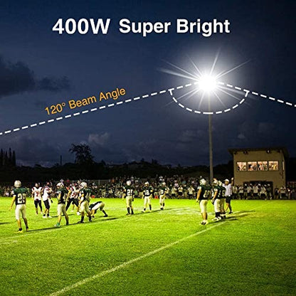 XYCN 400W LED Stadium Flood Lights Outdoor(2350W Equivalent),50000LM Super Bright LED Arena Lights 100-277V IP66 Waterproof 5000K Daylight White Commercial Lighting for Sports Fields and Counts - color: 400W led flood light