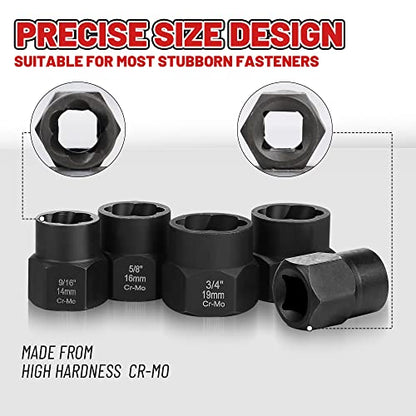 20-Pcs Bolt Nuts Extractor Set 3/8'' Drive Easy Out - size: 20Pcs