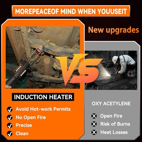 Induction Heater Bolt Removal, 1200W Induction Bolt Heater Tool with 8 Coils, Heat Stripped Bolt Remove for Rusted Nuts, Screws (Orange) - color: Orange