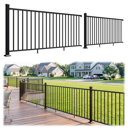 Egadis 2 Pack 42 in x 8 ft Modular Aluminum Porch and Deck Railing Kit - color: Level 8ft - 2Pack