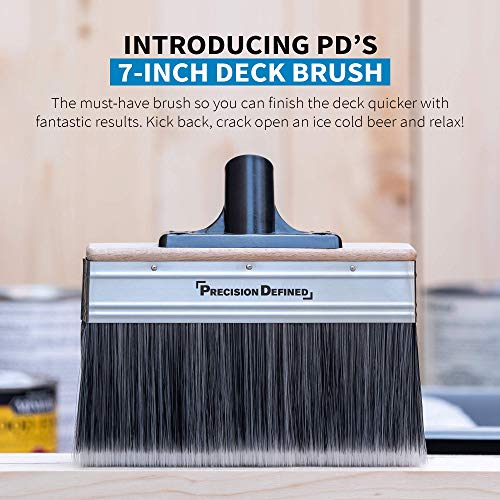 Precision Defined 7-Inch Limewash Deck Stain Brush with Extension Pole