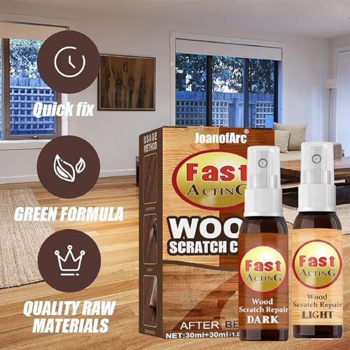 Wood Floor Scratch Repair Kit, Professional Restore Finish for Hardwood, Laminate, Cover Nicks & Scratches, Hide Minor Defects Wood Furniture Repair for Tables & Cabinets, No Sanding Needed (1Set)