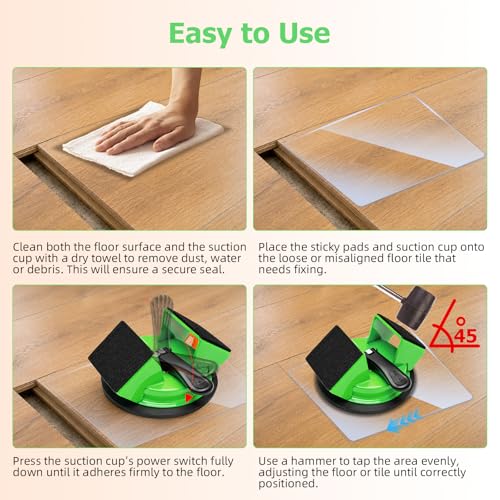 Heavy Duty Floor Gap Fixer Tool, Dual-Sided 45°Striking Surface - Green - color: Green