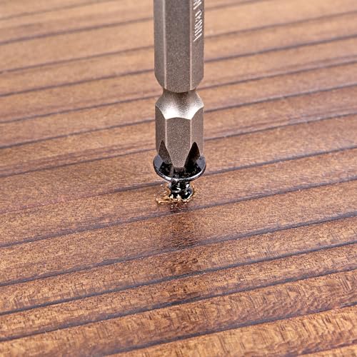 150 Pcs #8x2 Black Wood Screws for Cabinet Making, Wardrobe Assembly - size: #8x2"