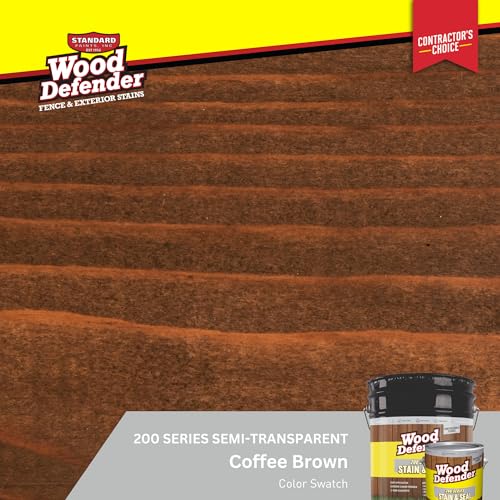 Wood Defender 200 Series Stain and Seal, Coffee Brown, 5-Gallon - color: Coffee Brown, size: 5 Gallon