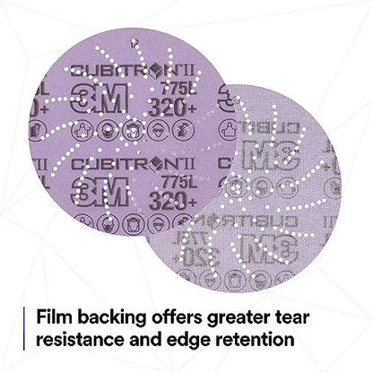3M Xtract Cubitron II Hookit Clean Sanding Film Disc 775L - size: 5 in, 240+ 320+ 400+