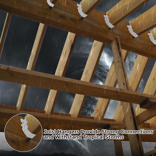 25 Pcs 2x6 Joist Hangers,18 Gauge Metal Face Mount Joist Hangers, Lu26 Joist Hanger Galvanized, Hurricane Ties for Rafter, Rafter Brackets 2x6 for Deck,Floor,Roof Overhang and Ceiling Joist - size: 25 Pcs 2x6 Joist Hanger, style: Silver