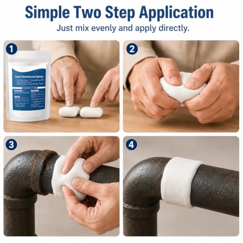 Epoxy Putty Fast Repair Clay,Steel Reinforced Epoxy Putty,2-Part Repair Filler Putty for Metal Wood Ceramic Stone Tile and Plastic,Filling Cracks Holes and Surface Repairs (1PCS) - color: 1PCS