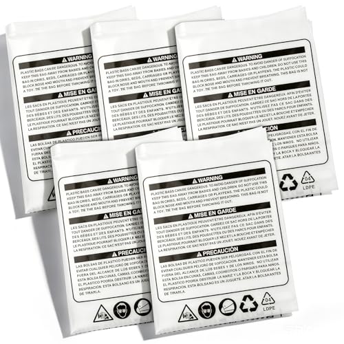 70002 Clear Plastic Dust Collection Bags, 20-Inch x 43-Inch, 5 PCS - style: 5PCS