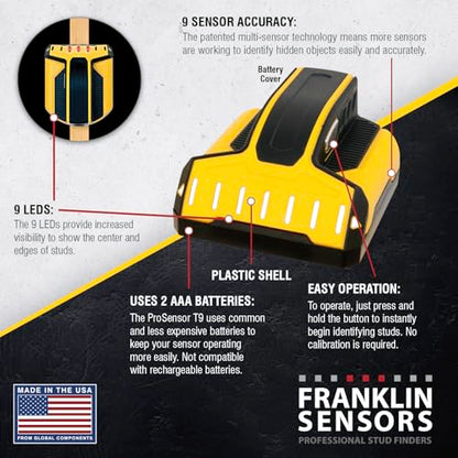 Franklin Sensors ProSensor T9 8-Sensor Stud Finder Wall Scanner - size: Medium