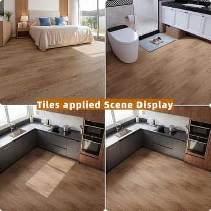 INMOZATA 36 Pack Peel and Stick Floor Tile Waterproof Vinyl Plank Flooring - color: Honey Oak