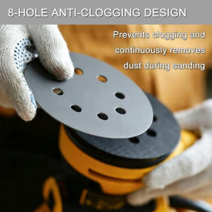 100Pcs 5 Inch Sanding Discs Hook & Loop 8-Hole Wet Dry Sandpaper 3000 Grit - style: 100Pcs 3000 Grit